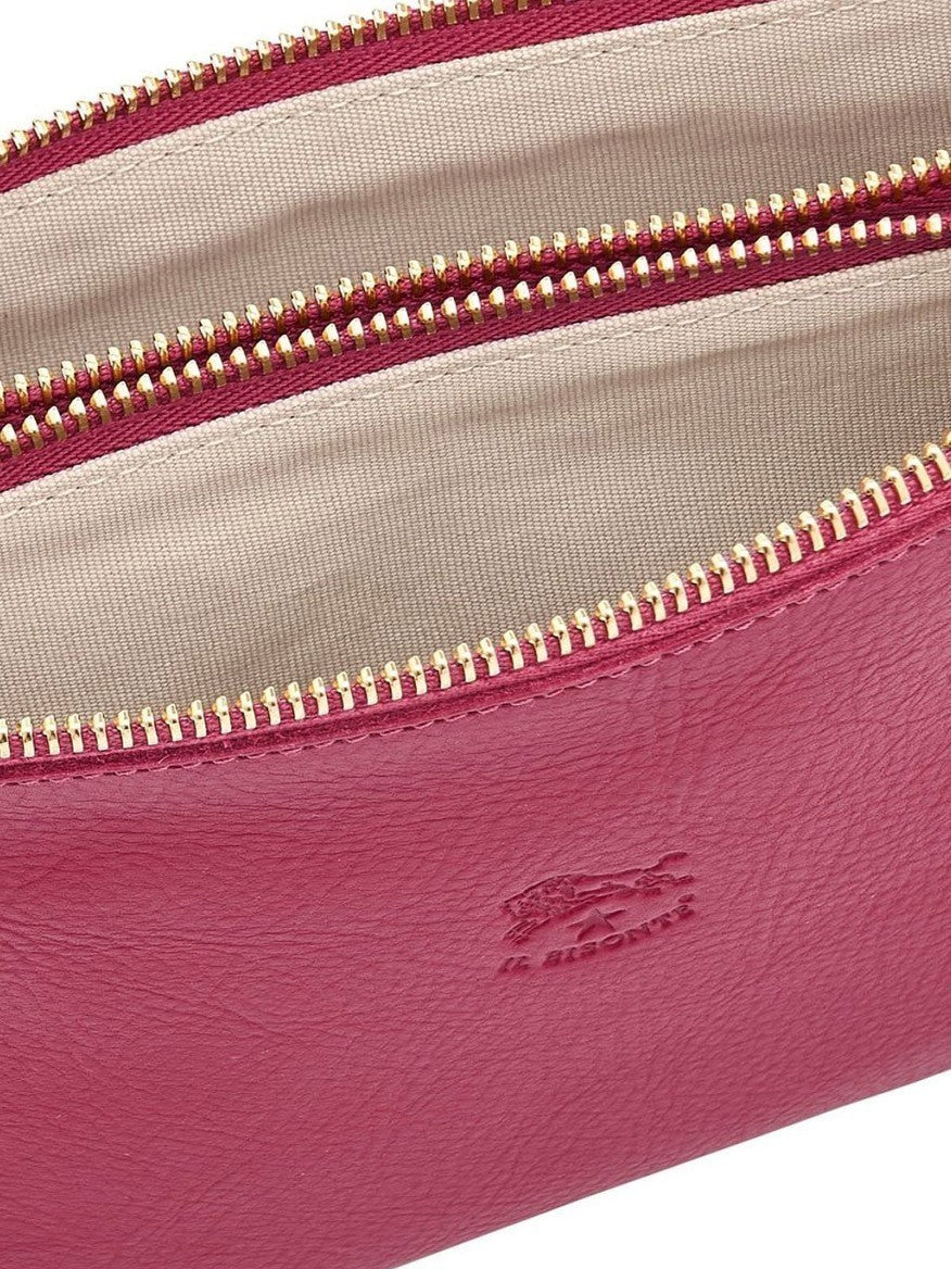 Il Bisonte Giulia Clutch Bag in Cherry Cowhide Leather