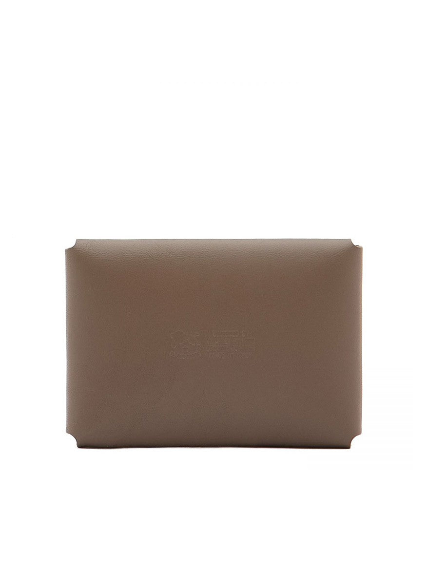 Il Bisonte Sovana Card Case in Light Grey Cowhide Leather