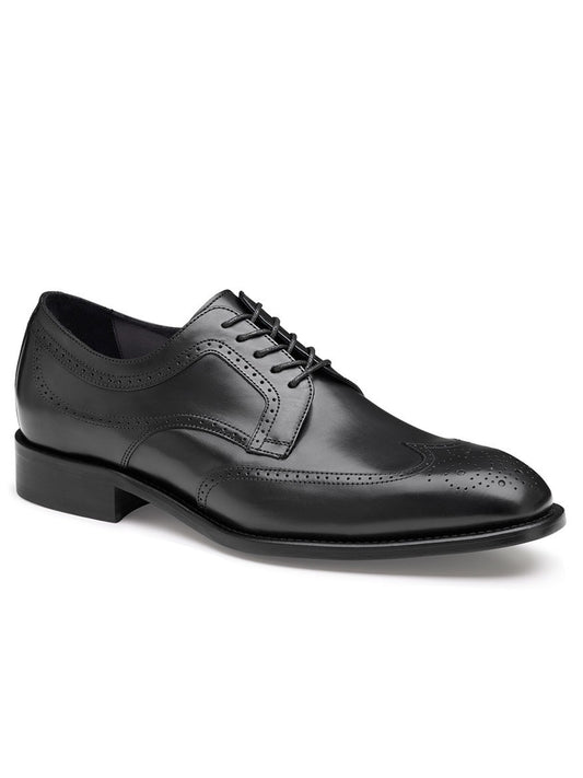 J & M Collection Ellsworth Wingtip in Black Italian Calfskin