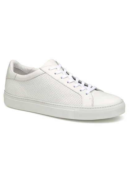 J & M Collection Jake Perfed Lace-To-Toe in White Italian Calfskin