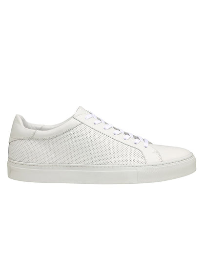J & M Collection Jake Perfed Lace-To-Toe in White Italian Calfskin