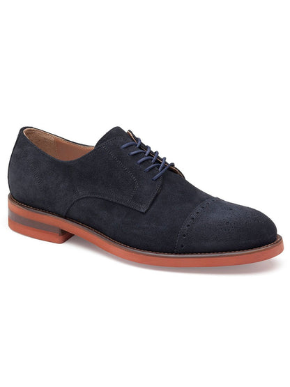 J & M Collection Ashford Cap Toe in Navy Italian Suede