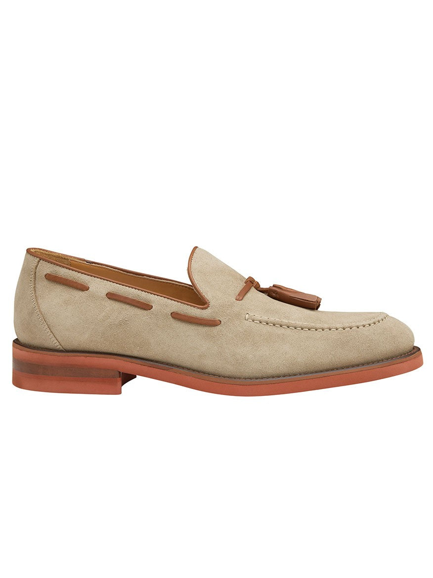 J & M Collection Ashford Tassel Loafer in Taupe Italian Suede