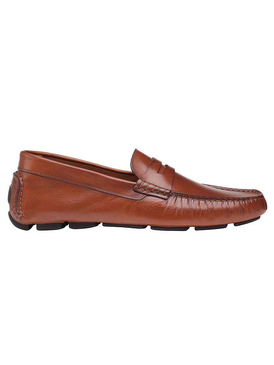 A J & M Collection Dayton Penny in Cognac Italian Calfskin leather loafer from Johnston & Murphy.