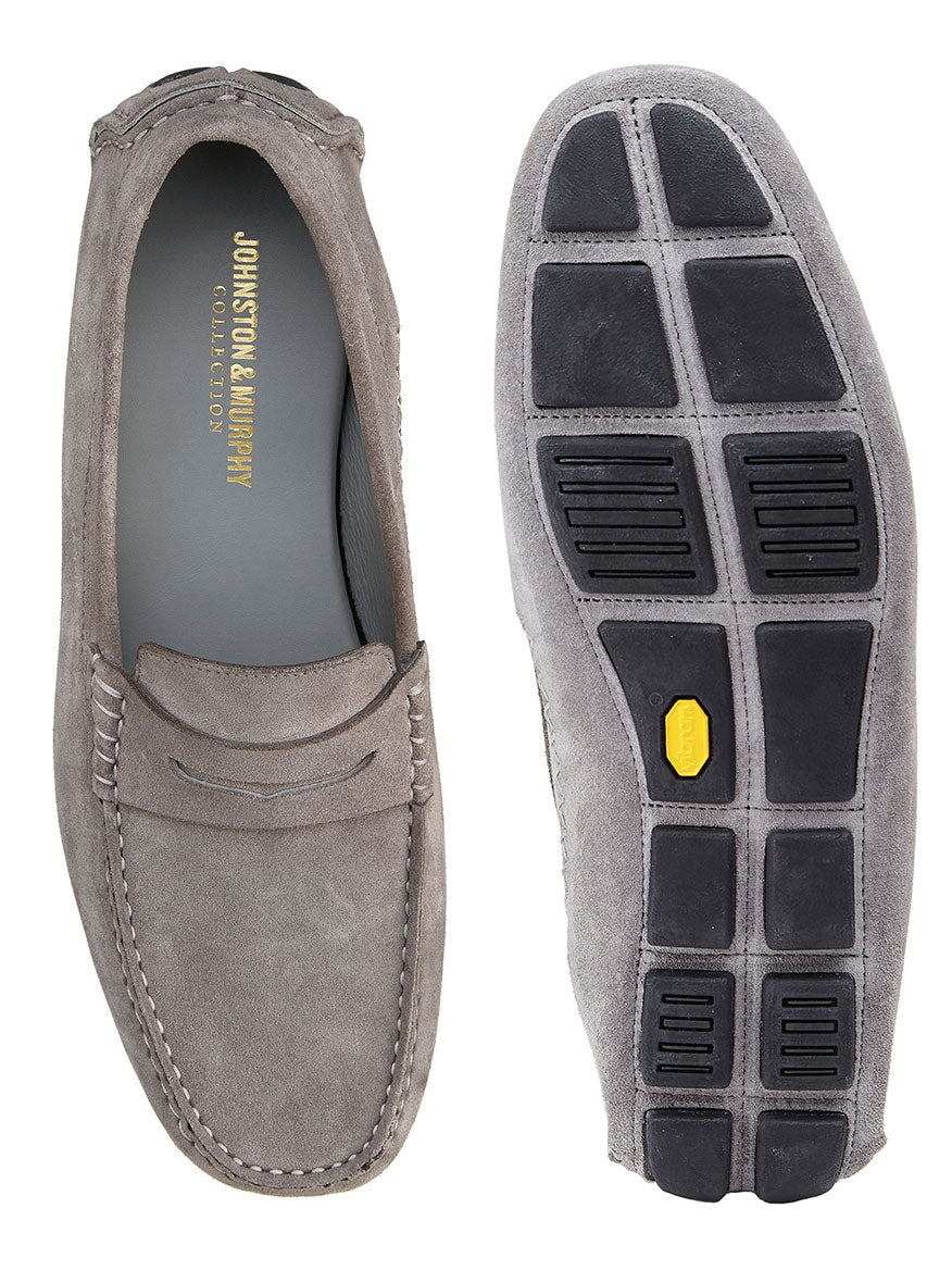 J & M Collection Dayton Penny in Gray Italian Suede