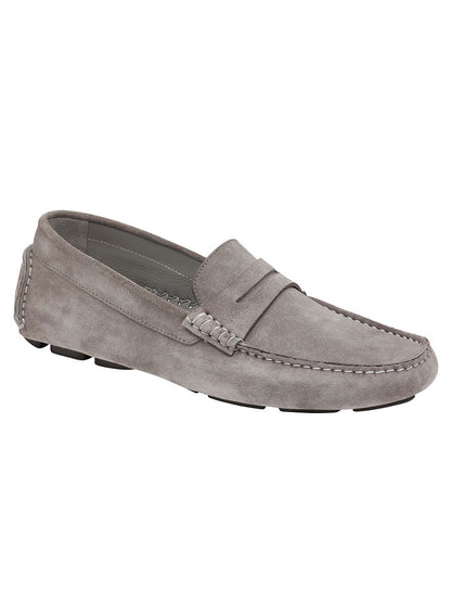 J & M Collection Dayton Penny in Gray Italian Suede