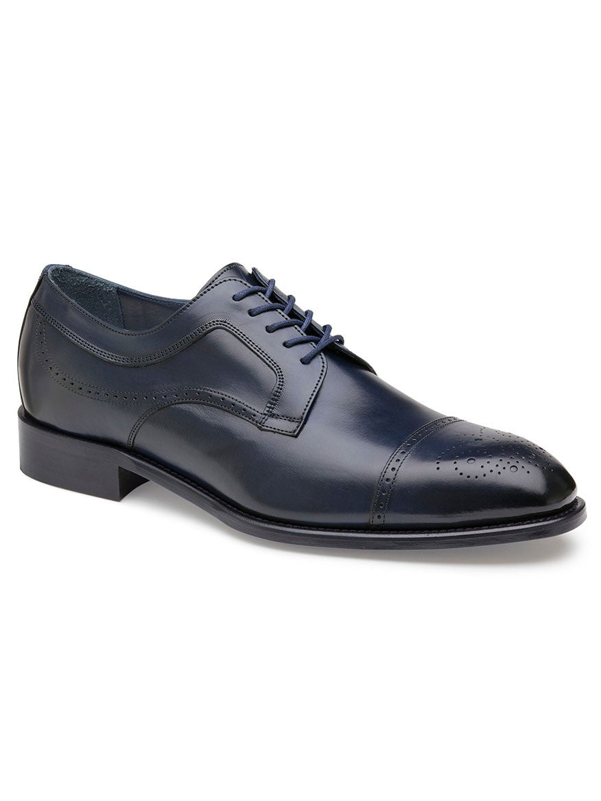 J & M Collection Ellsworth Cap Toe in Navy Italian Calfskin
