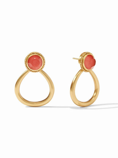 Julie Vos Flora Statement Earring in Iridescent Coral