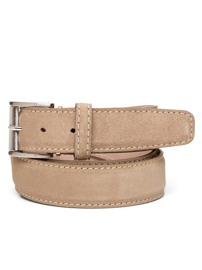 LEN Belts Italian Suede in Fawn with Fawn Stitch