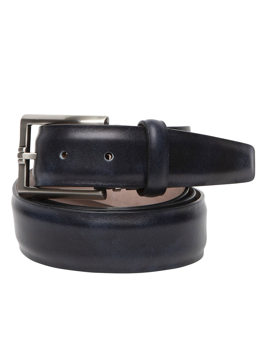 LEN Belts Italian Marbled Calf Belt in Navy