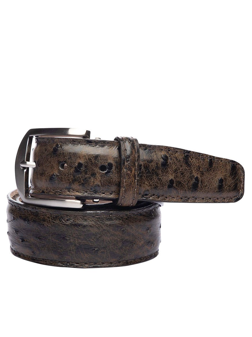 LEN Belts Genuine Ostrich Belt in Wood