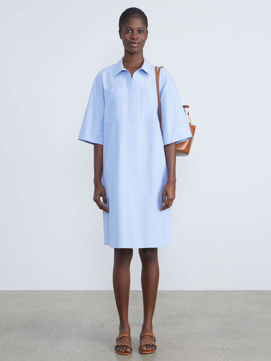 Lafayette 148 New York Cotton Poplin Shirtdress in Hydrangea