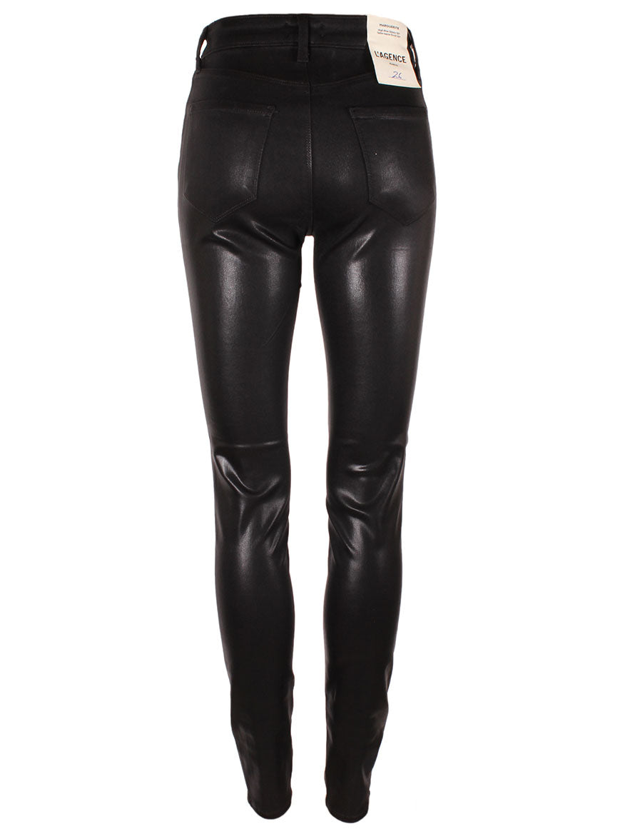 L'Agence Marguerite High Rise Skinny in Coated Black