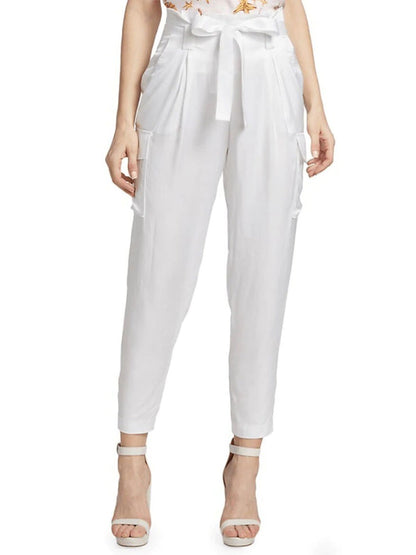 L'Agence Roxy Paperbag Cargo Pant in White