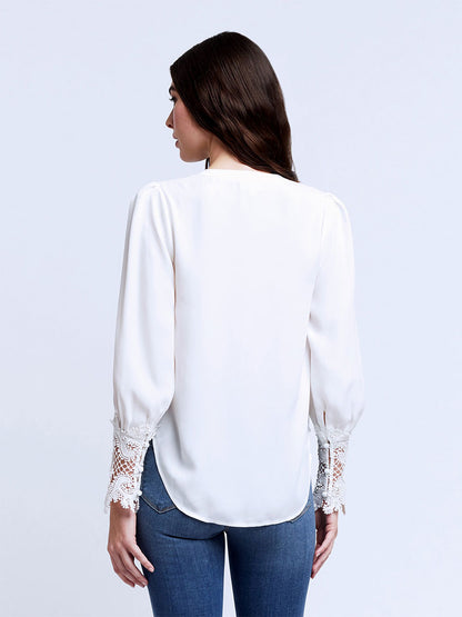 L'Agence Ava Blouse in Ivory