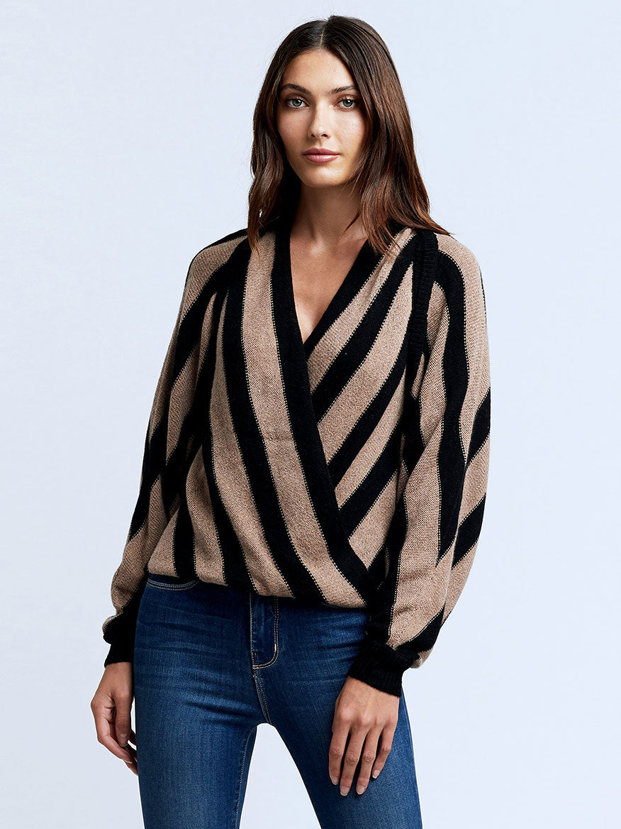 L'Agence Kloss Top in Oatmeal/Black