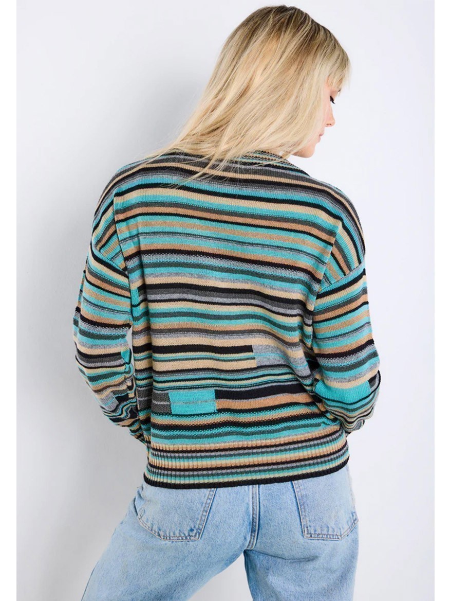 Lisa Todd Next in Line Sweater in Tranquil Pop