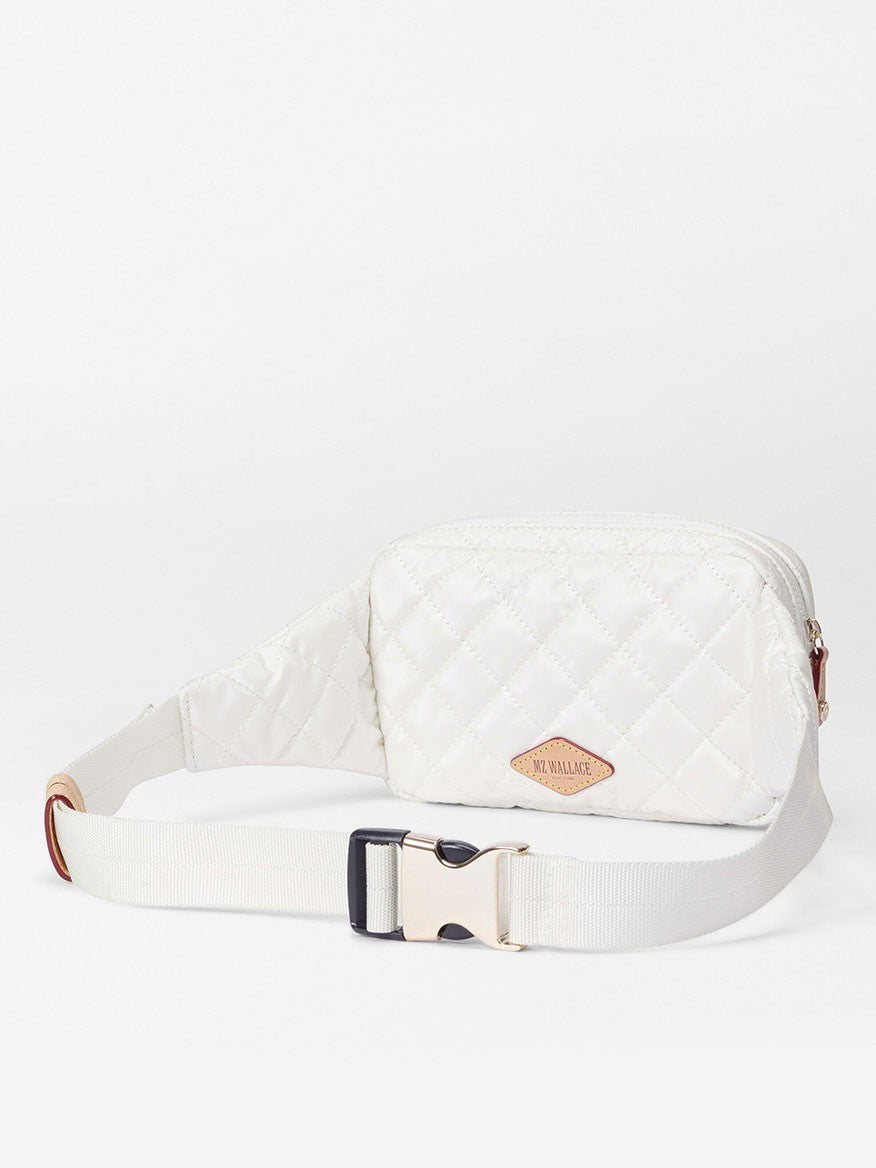 MZ Wallace Metro Belt Bag shops in Pearl Metallic