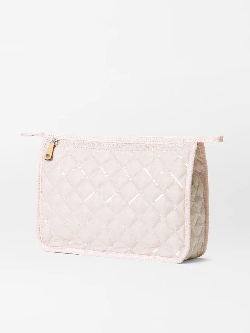 MZ Wallace Metro Clutch in Rose Oxford with Sequin