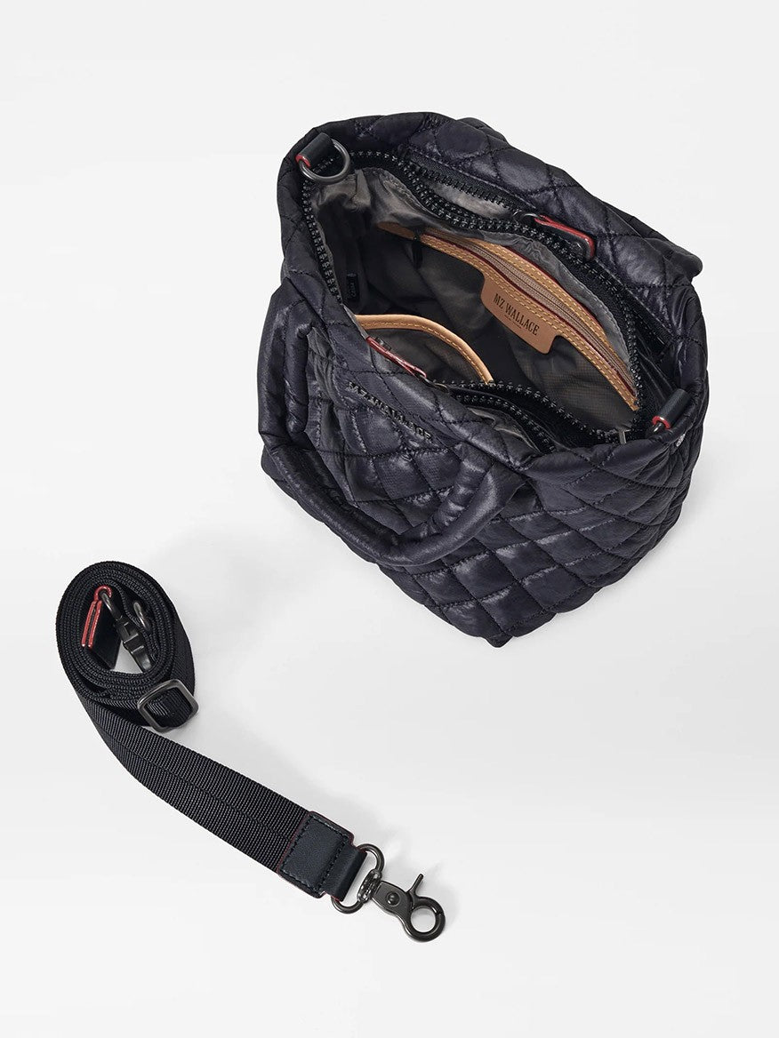 MZ Wallace Micro Metro Tote Deluxe in Black Oxford