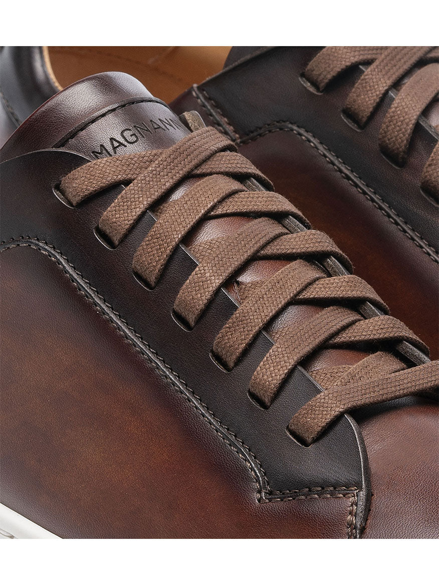 A Magnanni Amadeo in Cognac & Midbrown sneaker with contemporary cupsole.