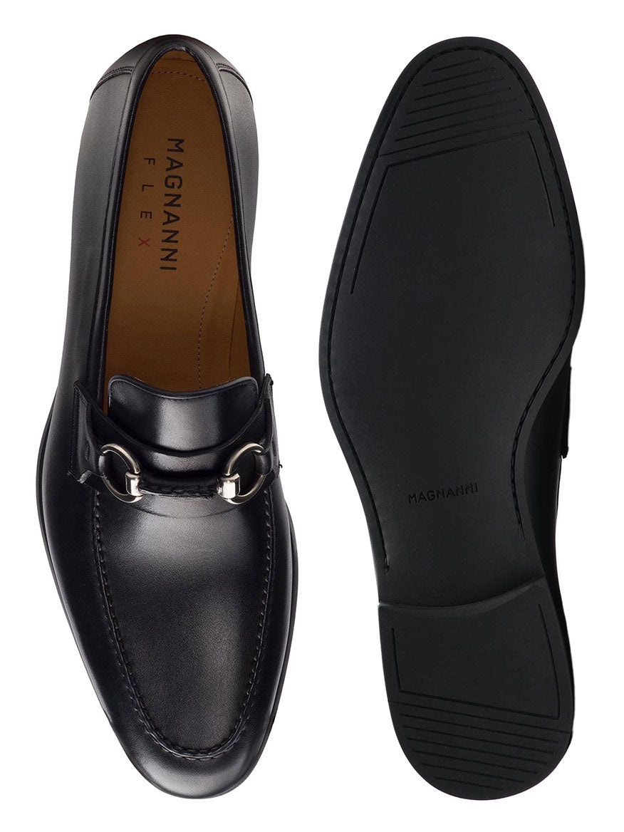 Magnanni black leather loafers outlet size 10