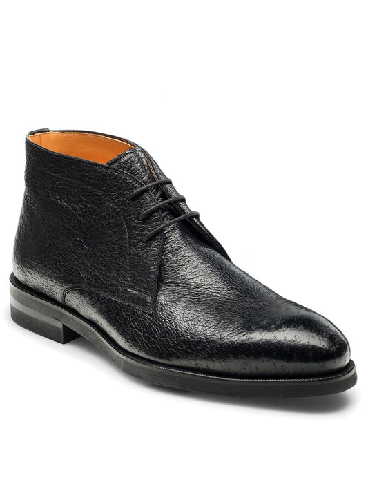 Men's black peccary leather chukka boots by Magnanni Tacna in Black.