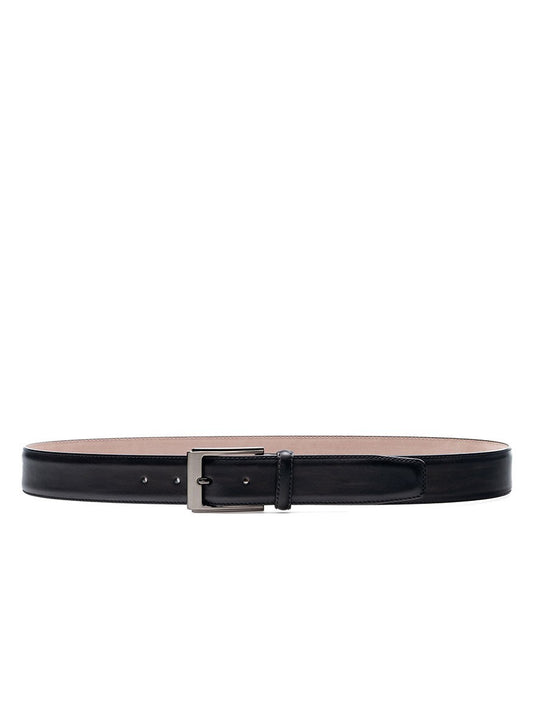 A Magnanni Vega Belt in Grey with a silver buckle, centered on a white background.