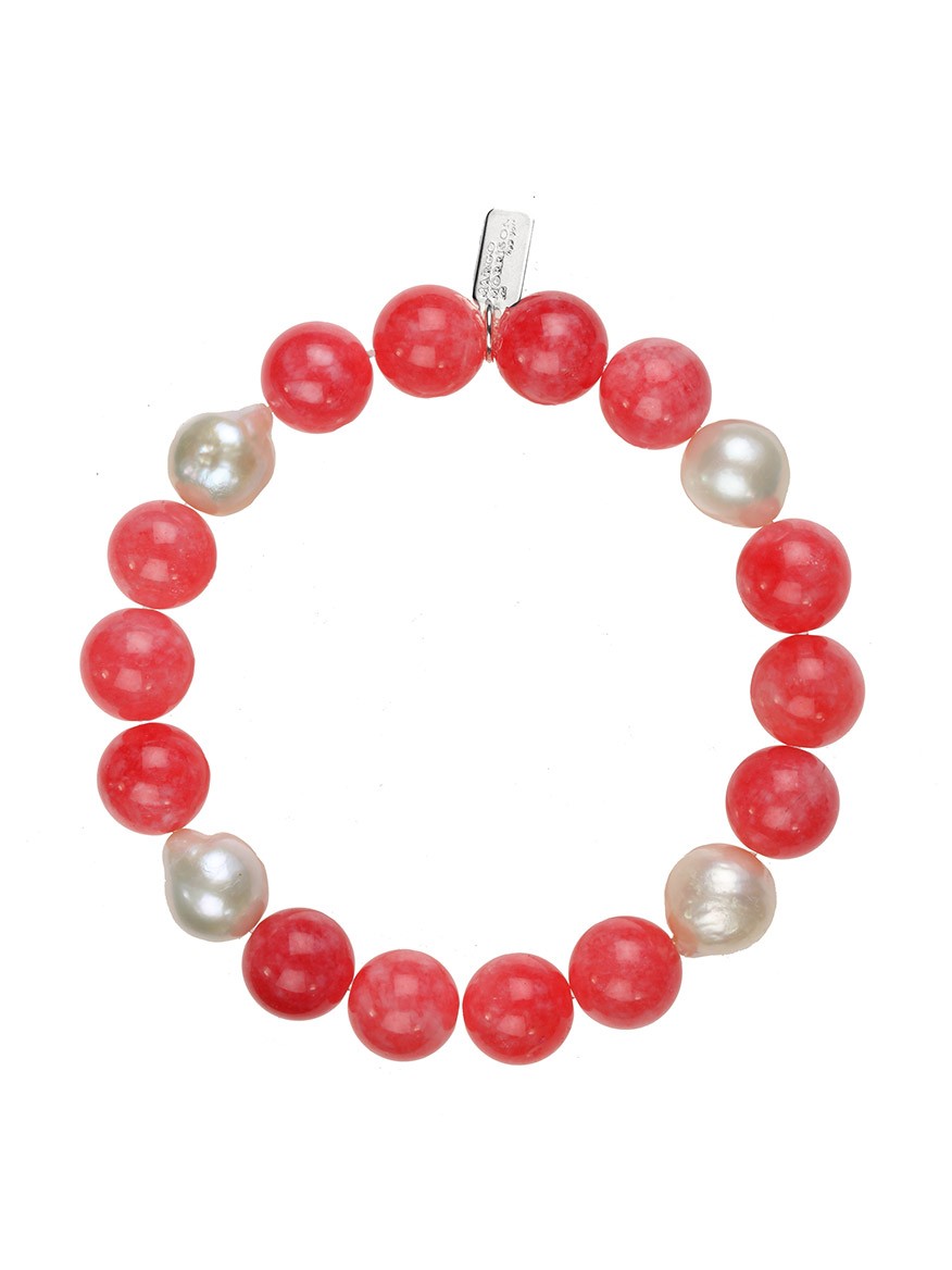 Margo Morrison Fuchsia Agate Stretch Bracelet