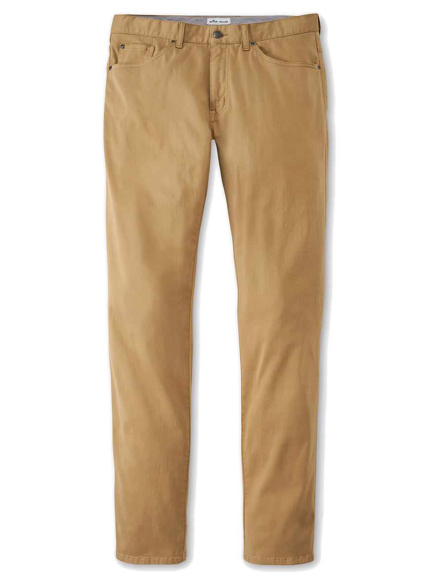 Peter Millar Ultimate Sateen Five-Pocket Pant in Khaki