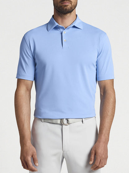 Peter Millar Solid Performance Mesh Polo in Cottage Blue