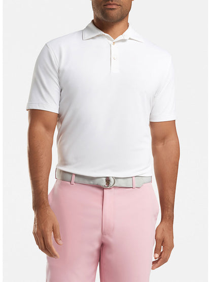 Peter Millar Solid Performance Mesh Polo in White