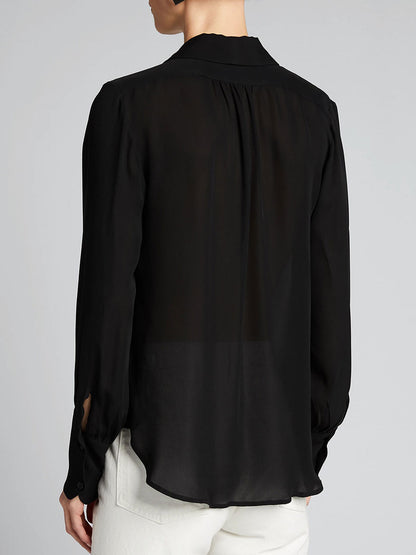 Nili Lotan Colleen Collared Shirt in Black