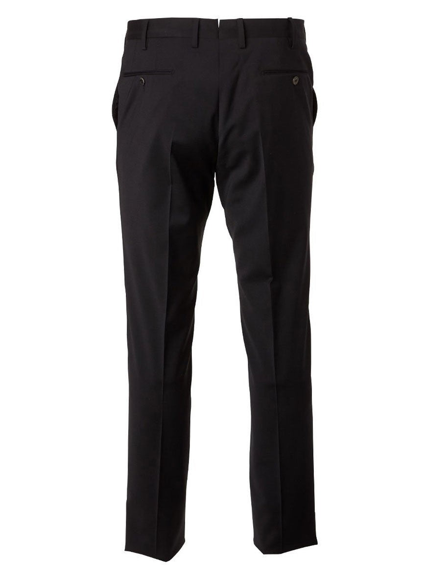 The back view of PT01 Travel Wool Performance Trousers in Black.
