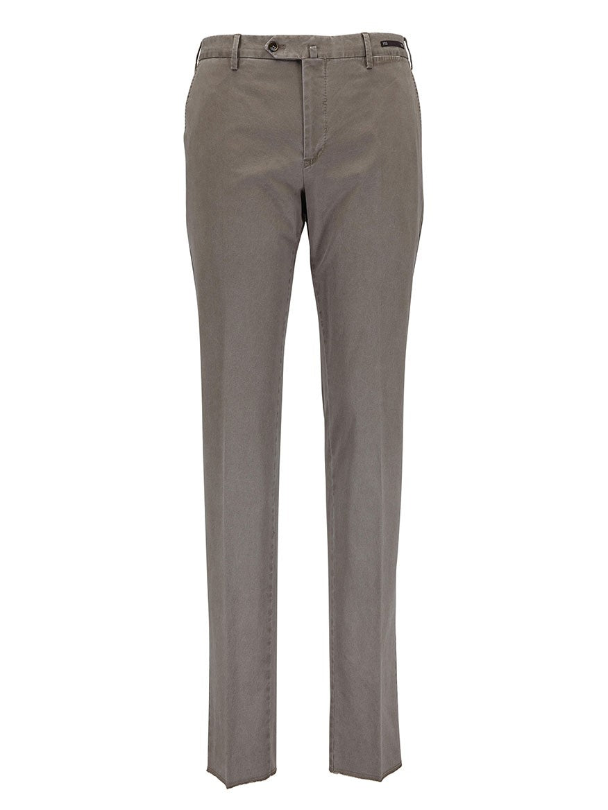 PT01 Délavé Tricotine Stretch Trousers in Taupe Light Brown