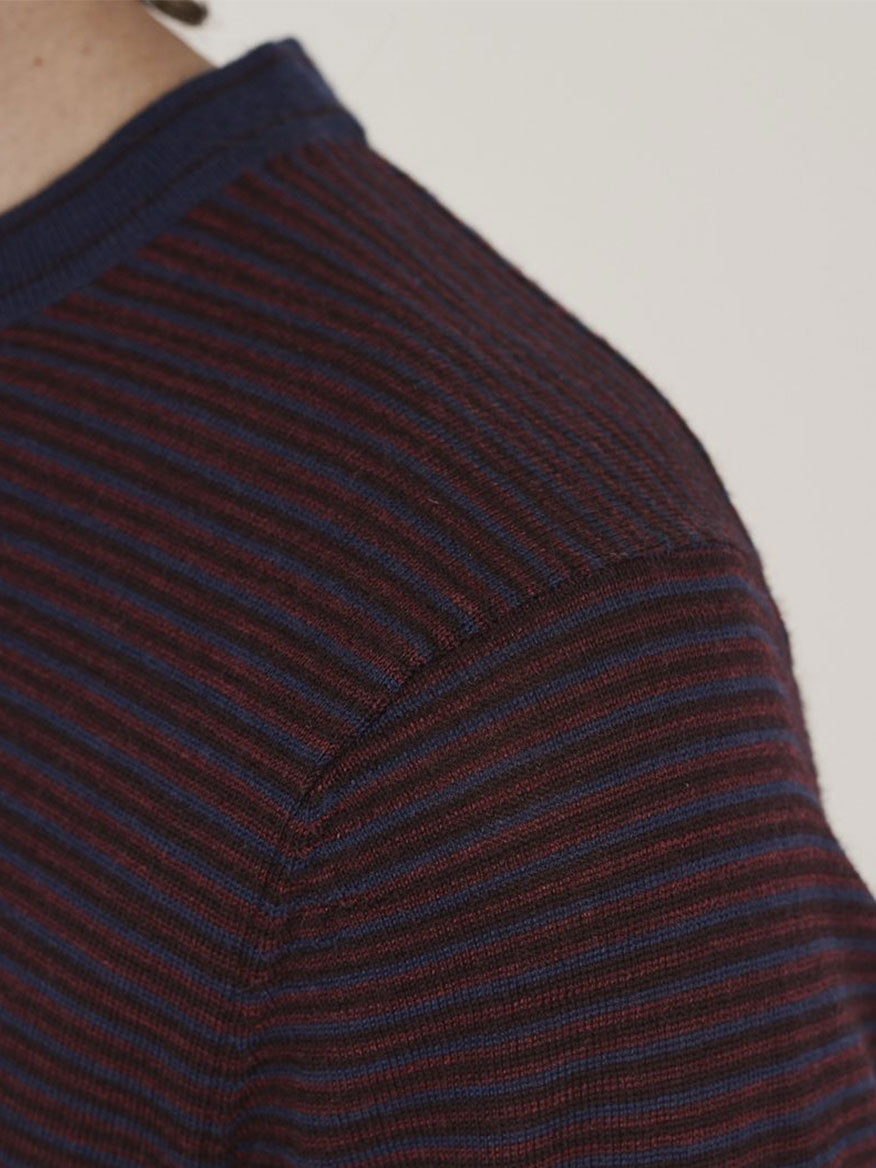 Patrick Assaraf Merino Stripe Sweater in Stardust