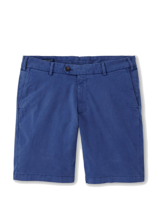 Peter Millar Concorde Garment-Dyed Shorts in Riviera Blue on a white background.
