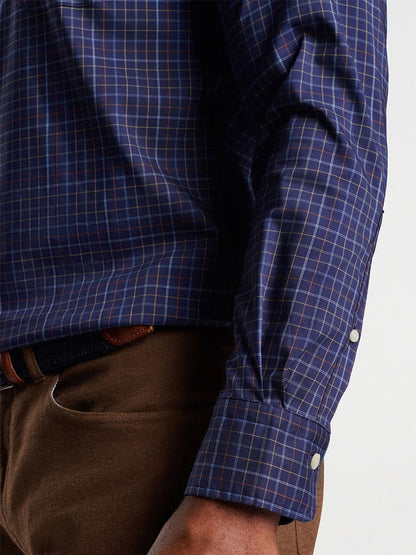 Peter Millar Fenton Cotton-Stretch Sport Shirt in Navy