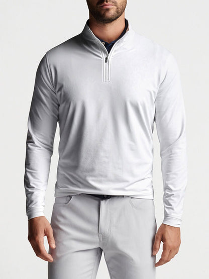 Peter Millar Perth Frondescence Performance Quarter-Zip in White