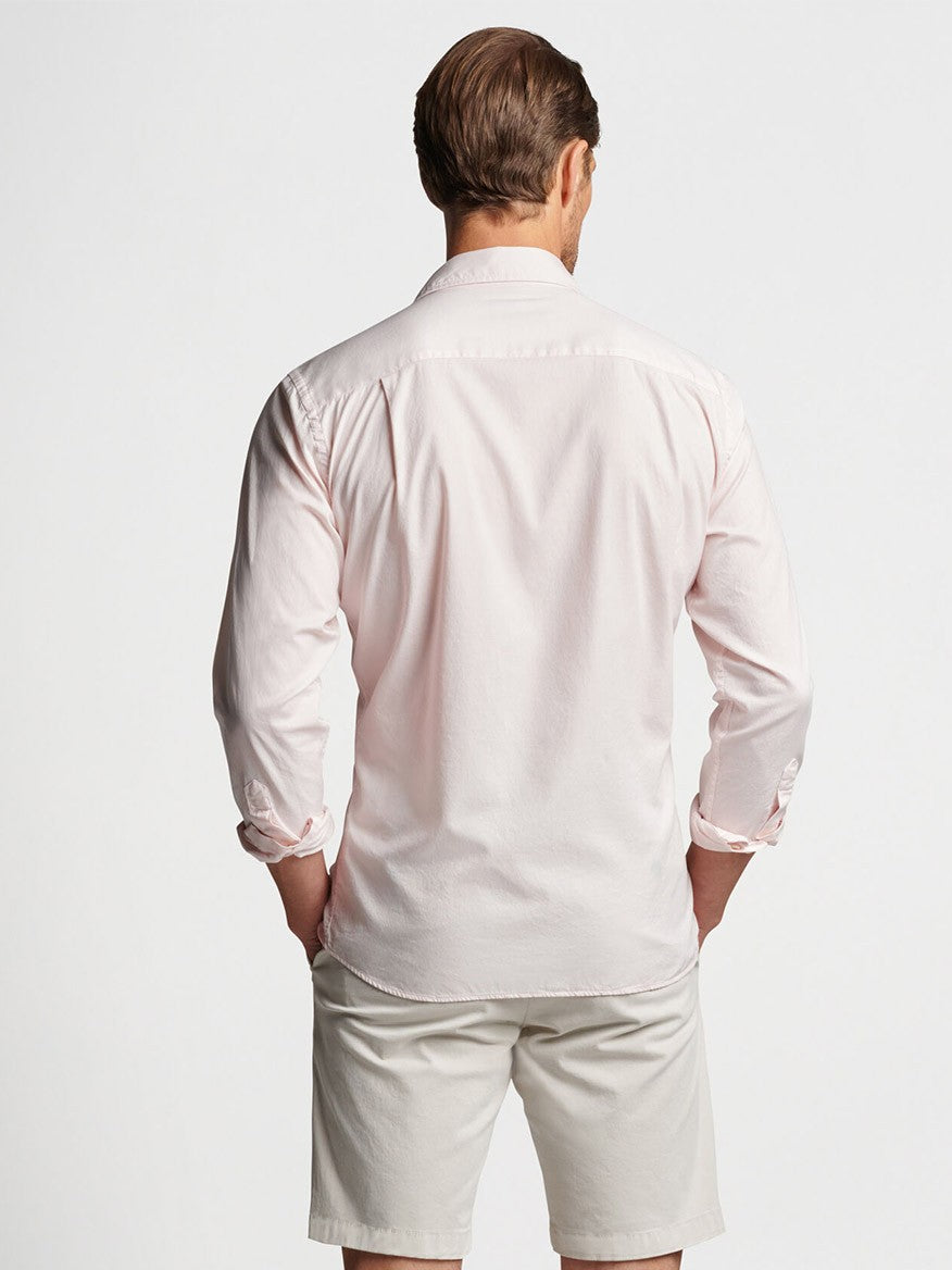 Peter Millar Sojourn Garment-Dyed Cotton Sport Shirt in Misty Rose