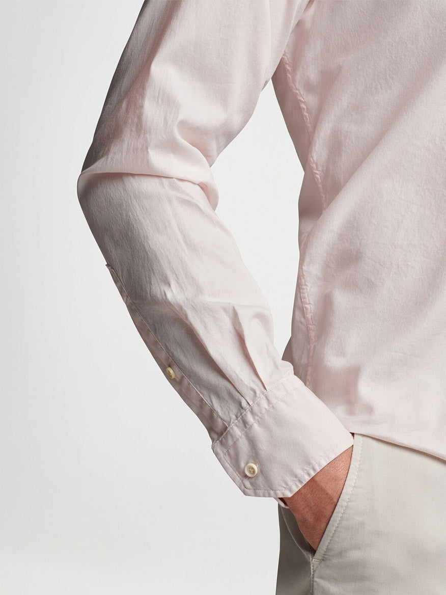 Peter Millar Sojourn Garment-Dyed Cotton Sport Shirt in Misty Rose