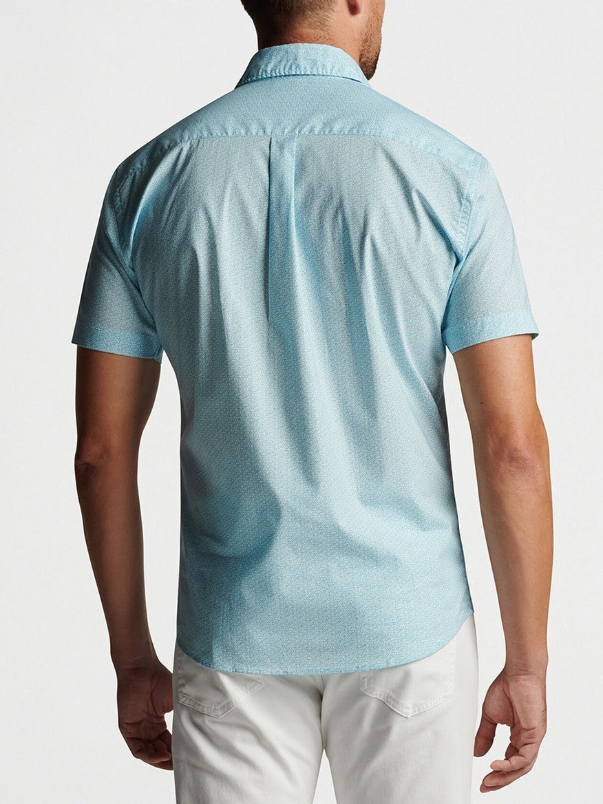 Peter Millar Summer Slice Cotton-Stretch Sport Shirt in Radiant Blue
