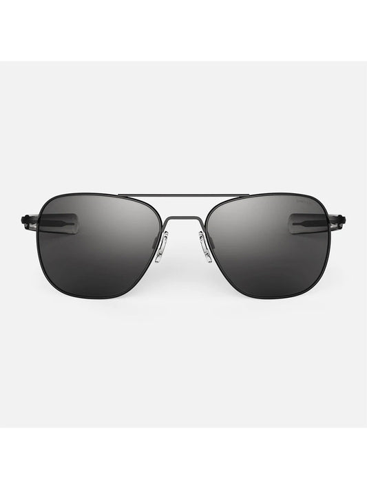 Randolph Aviator American Gray Sunglasses in Matte Black