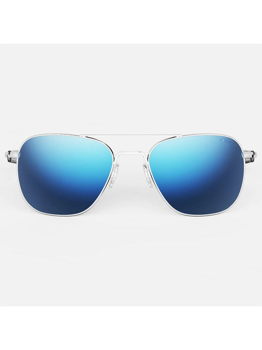 Randolph Amelia Atlantic Blue Sunglasses in Bright Chrome