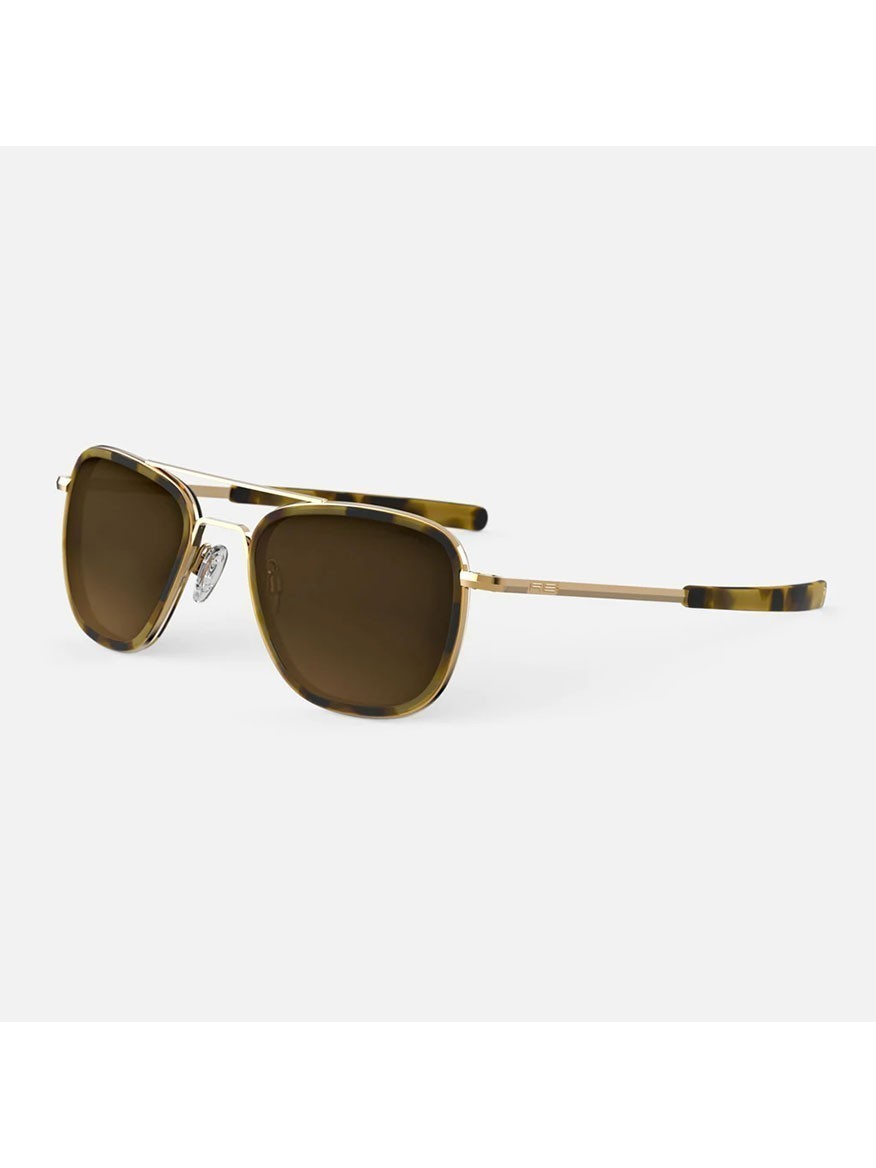 Randolph Aviator Cape Sand Sunglasses in 23K Gold & Tortoise