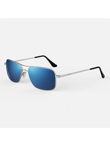Randolph Archer Atlantic Blue Sunglasses in Matte Chrome