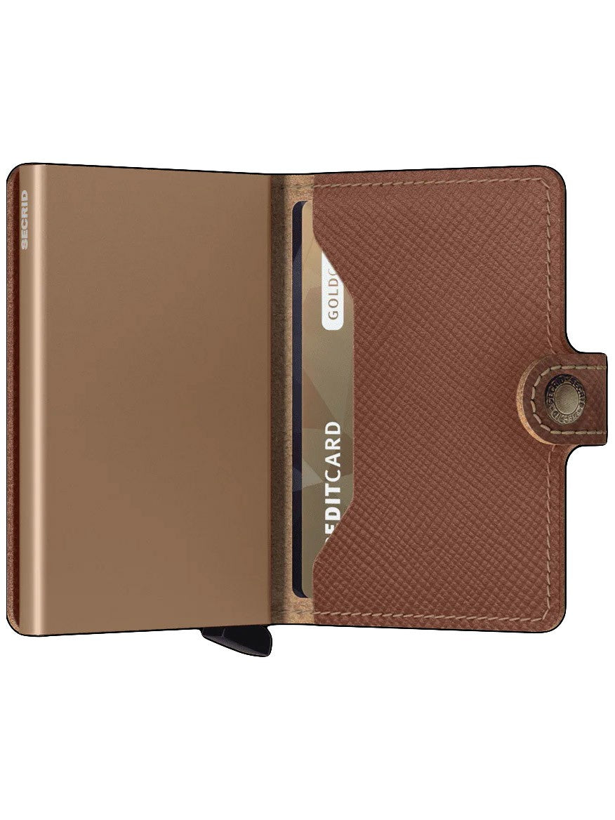 Secrid Miniwallet Saffiano in Caramel