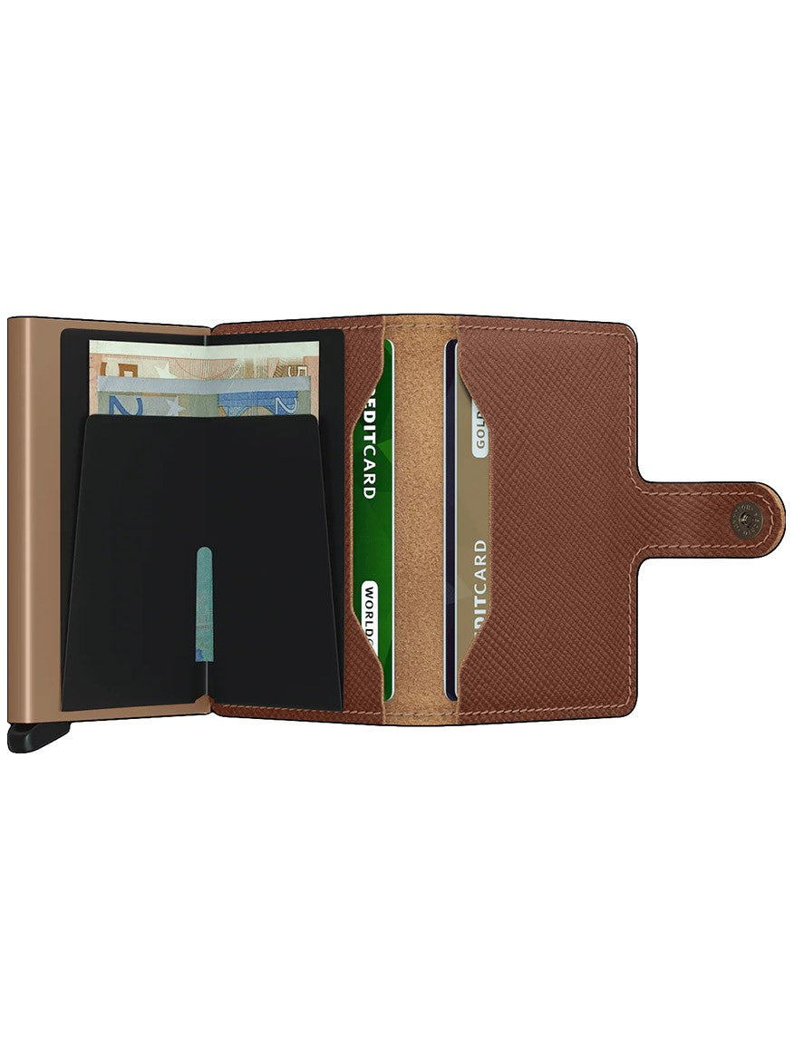Secrid Miniwallet Saffiano in Caramel