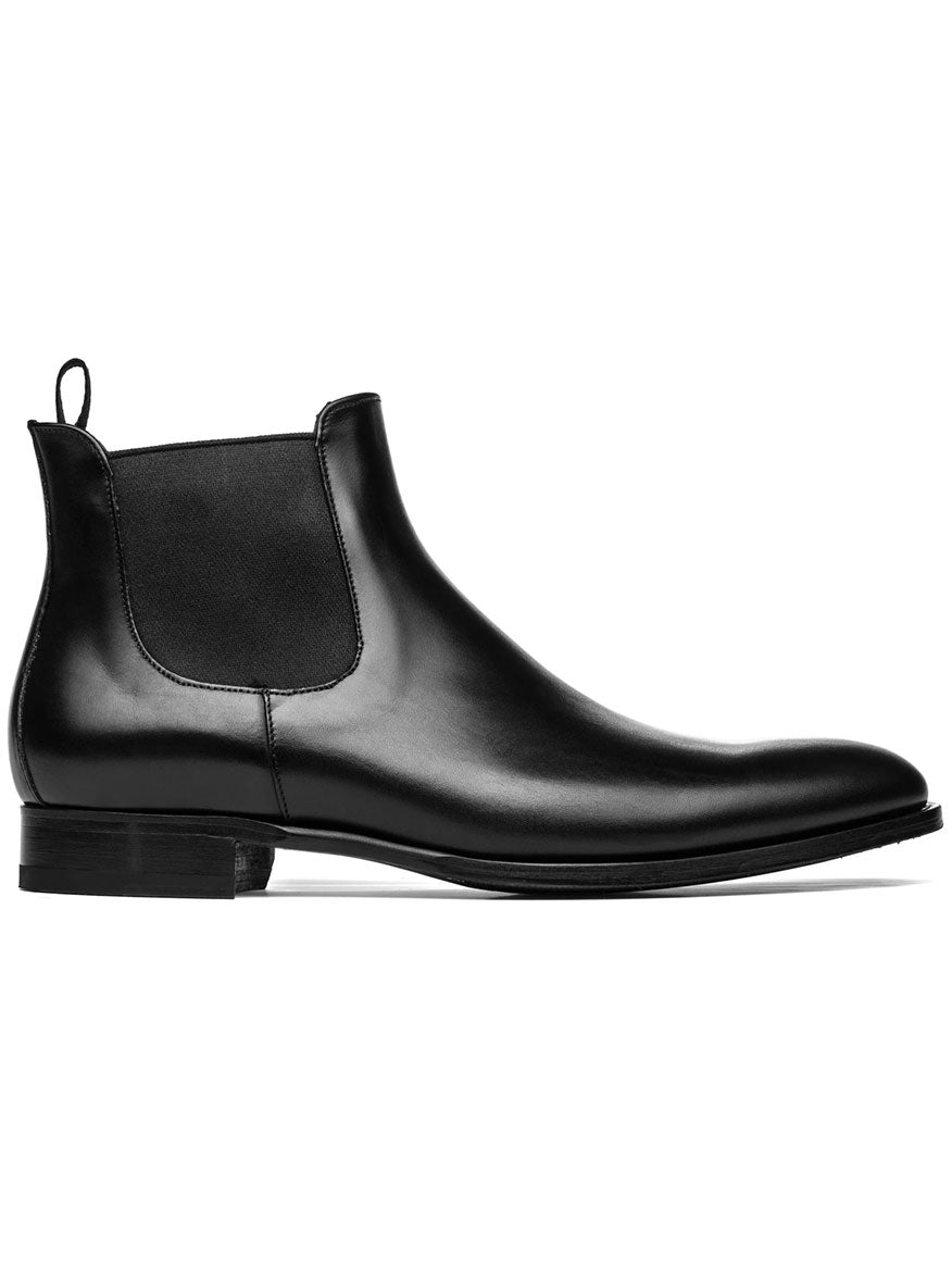 A To Boot New York Shelby in Black Calf Chelsea boot with elastic side panels.