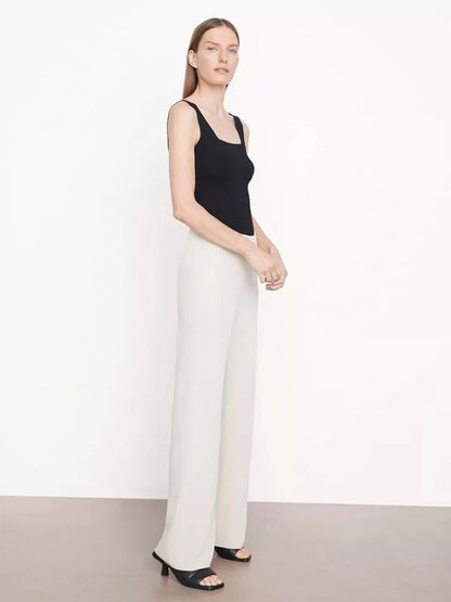 Vince High Waist Bias Pant in Shell